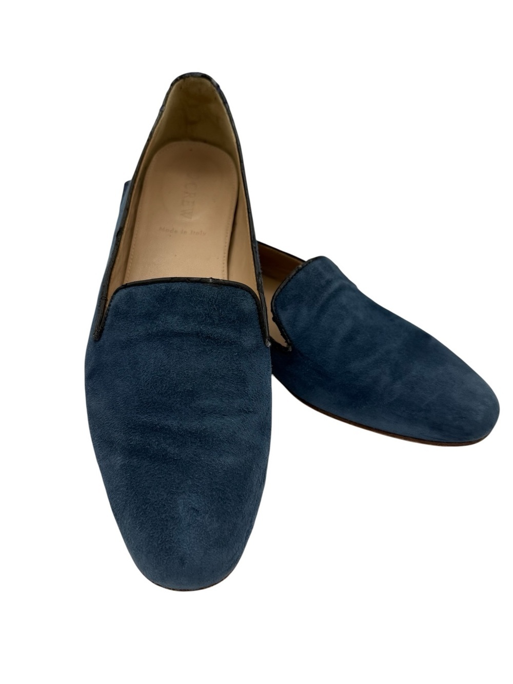 J. Crew Made in Italy Suede Smoking Slipper Loafer 8.5 Blue